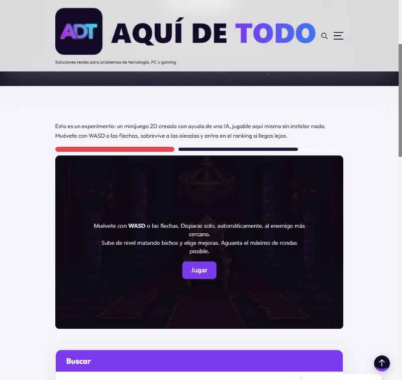 Pantalla de inicio del minijuego con el fondo de la sala del trono generado por IA